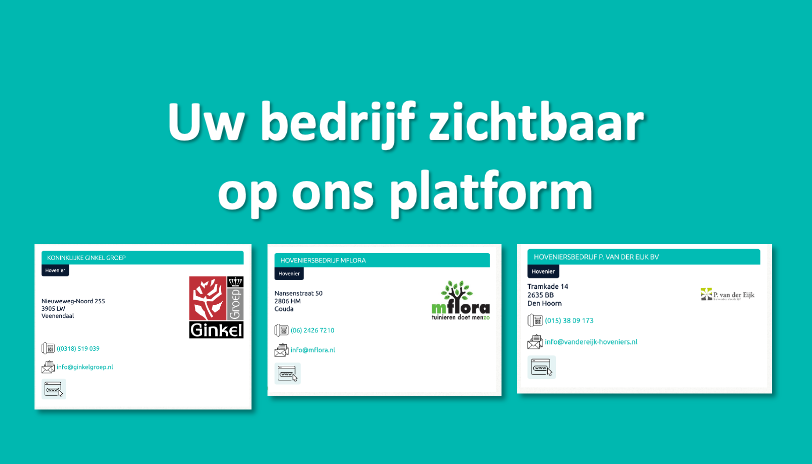 Uw bedrijf zichtbaar* op ons platform
