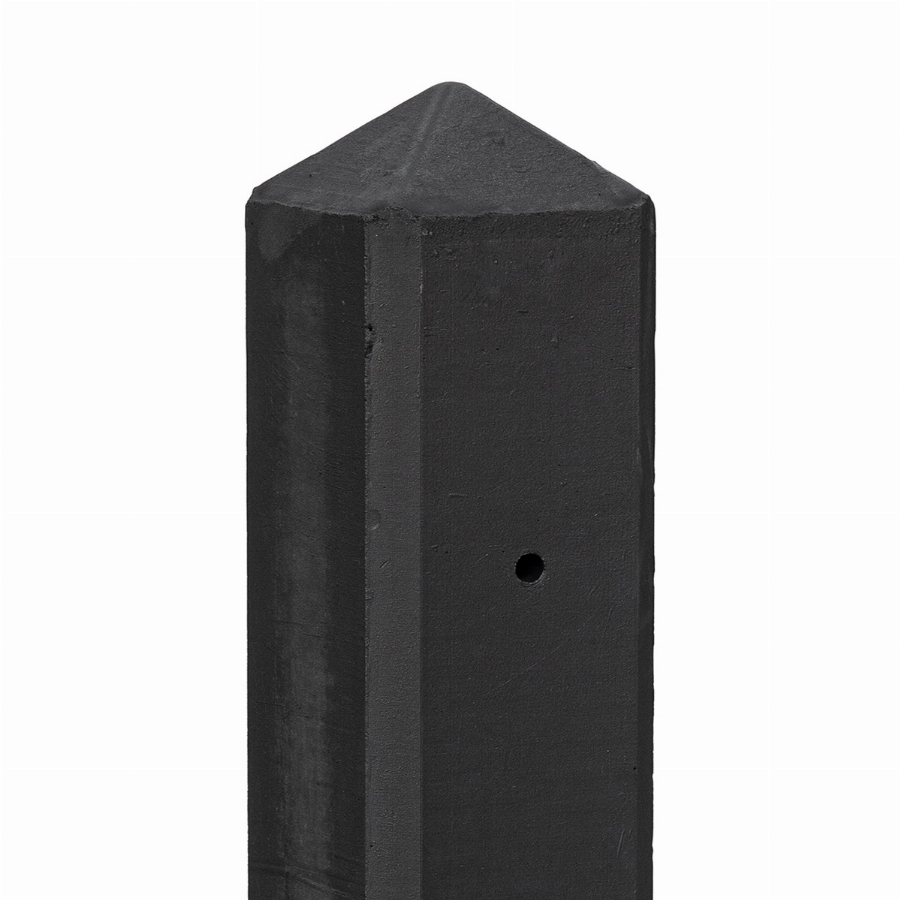 Betolux betonpaal glad met diamantkop 10x10x280cm antraciet gecoat, tussenpaal