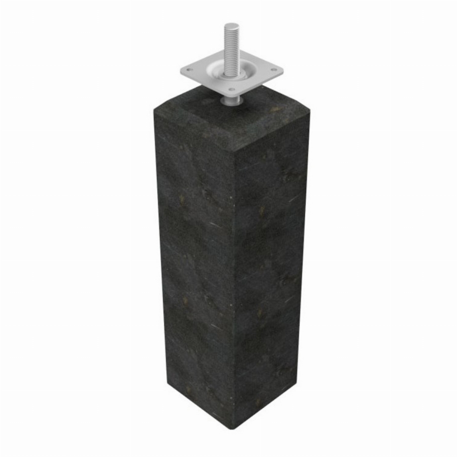 Gardenlux betonpoer antraciet recht 15x15x60cm(facet naar 12x12cm), huls 20mm met verstelbare plaat