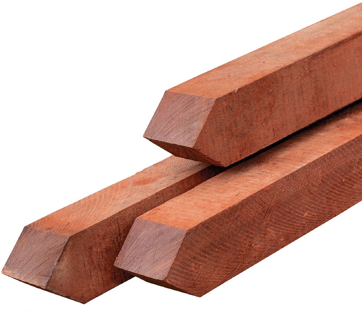 Hardhouten paal fijnbezaagd 6x6x275cm Azobe
