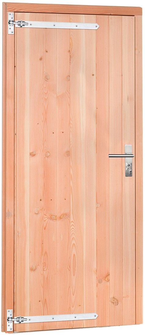 Douglas links draaiende enkele deur 201x90cm onbehandeld dicht